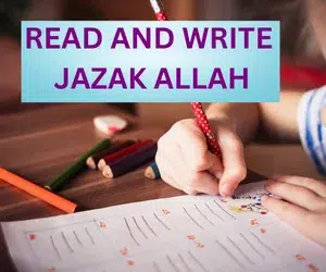 WRITE JAZAK ALLAH