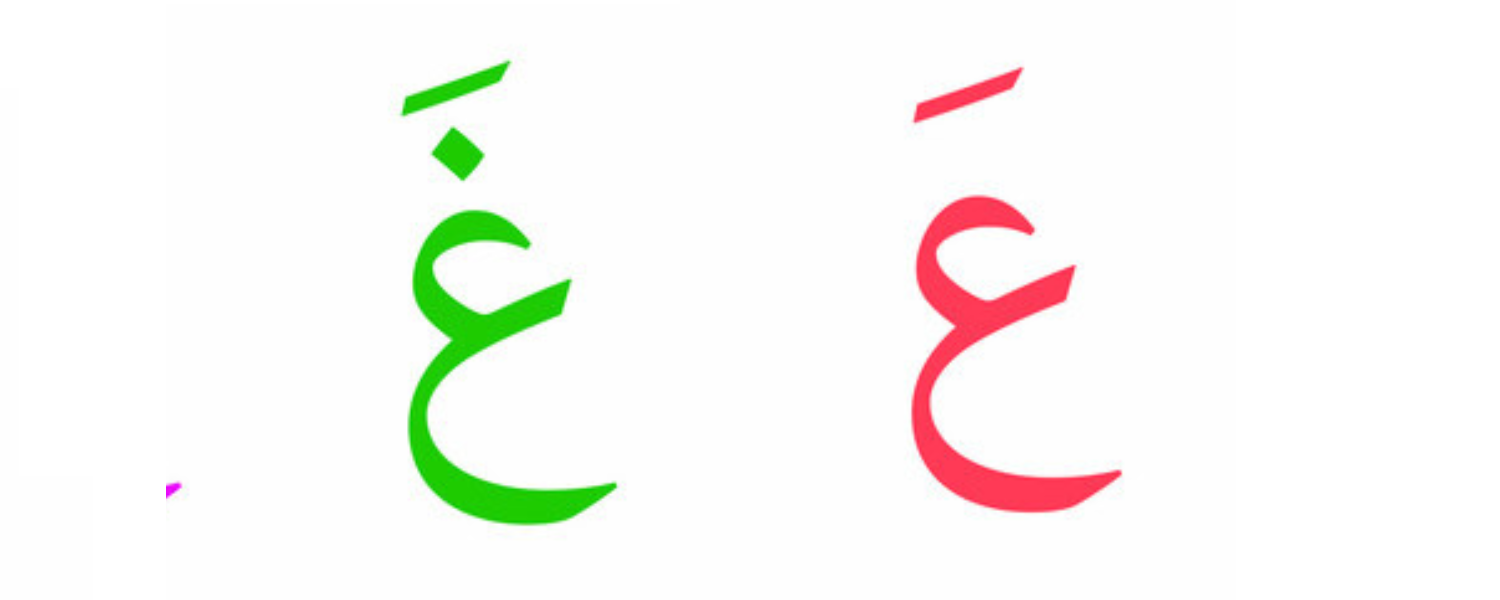arabic letters Ain and Ghain